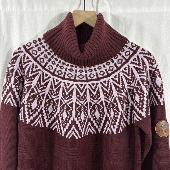 Obermeyer Lily Burgundy Red Merino Wool Blend Turtleneck Sweater Womens Size M - Picture 4 of 13